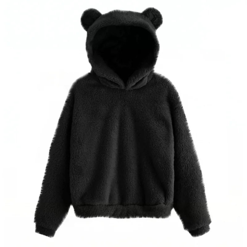 Women Soft Cozy Hoodie with Bear Ears