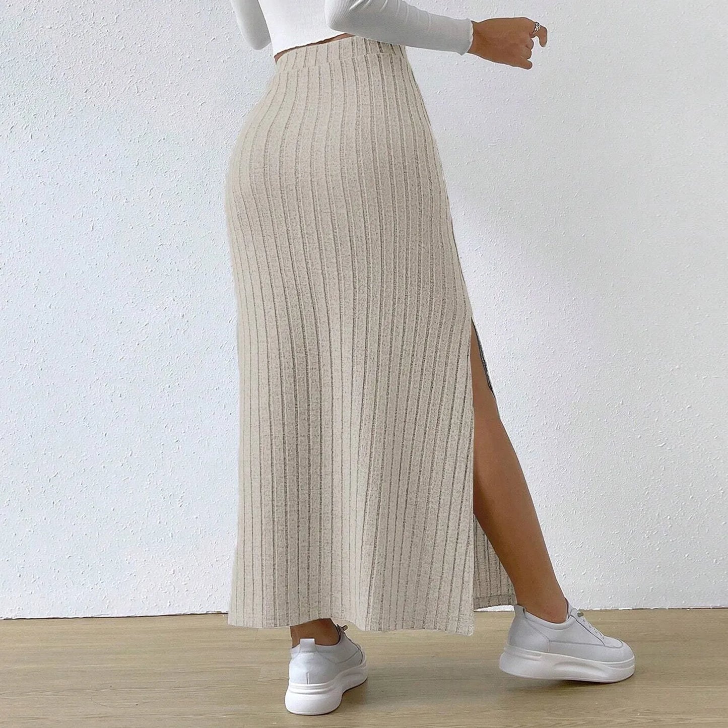 Elegant Knitted Strech Long Skirt