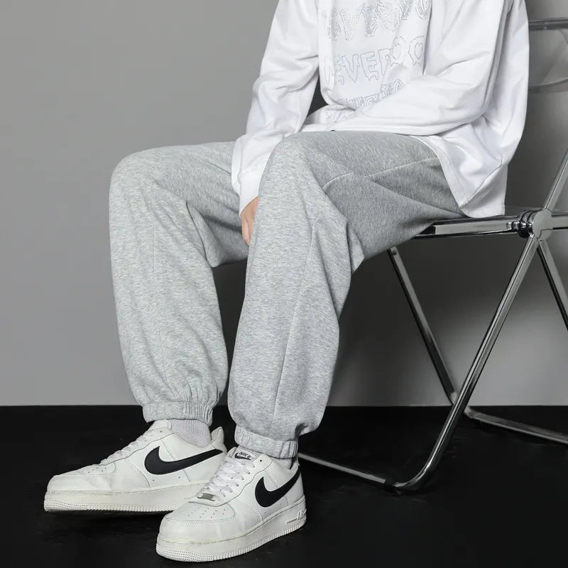 Casual Loose Baggy Men Sweatpants Grey / Black