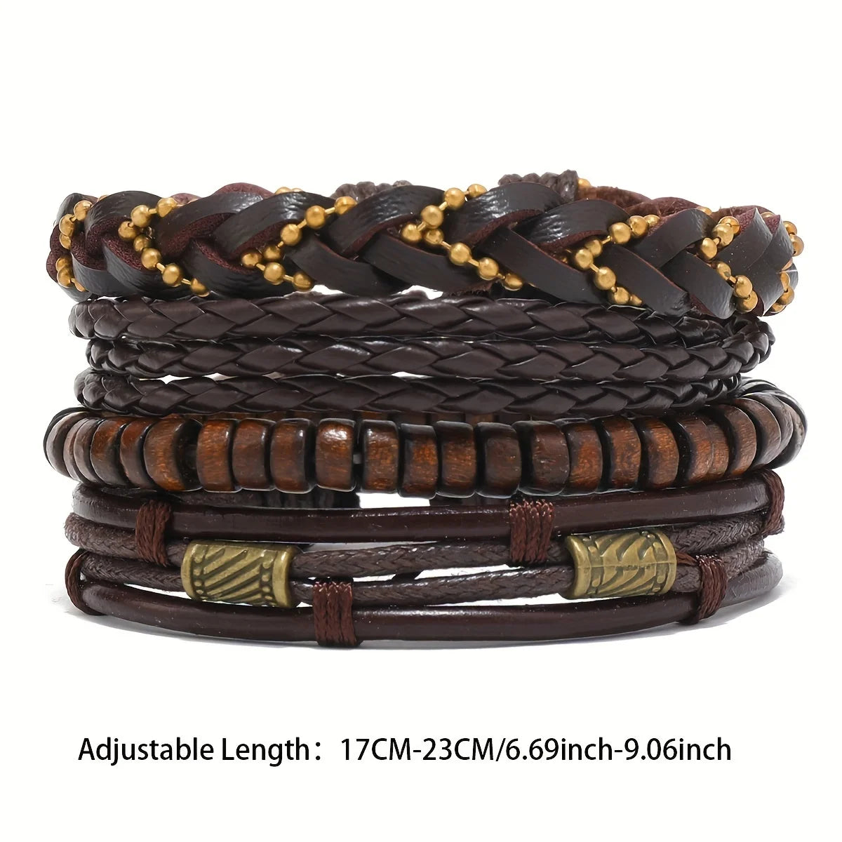 Multilayer Oriental Elastic Wooden Men Bracelets