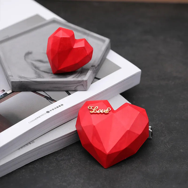 Love Heart Silicone Diamond Shape 3D Mold for Cooking, Candle, Soap etc.