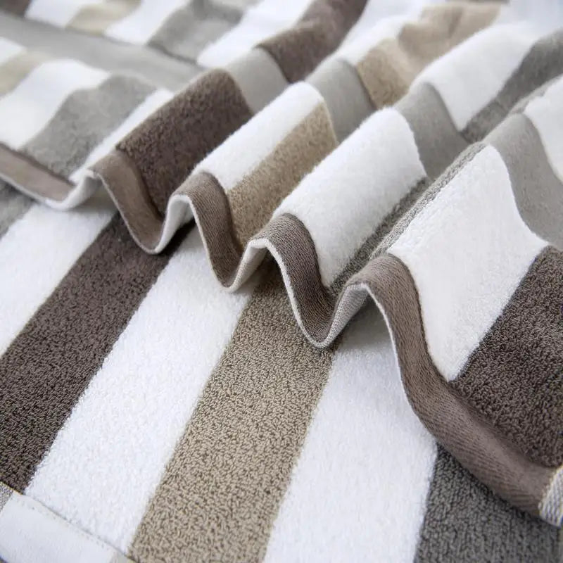 Stylish Cozy Striped Cotton Spa Bath Towel