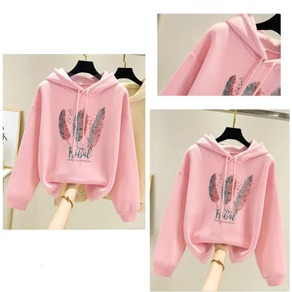 Tribal Feathers Casual Velvet Women Hoodie