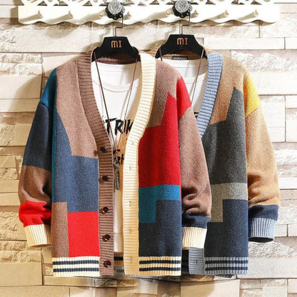 Colorful Stylish Knitted Men Cardigan