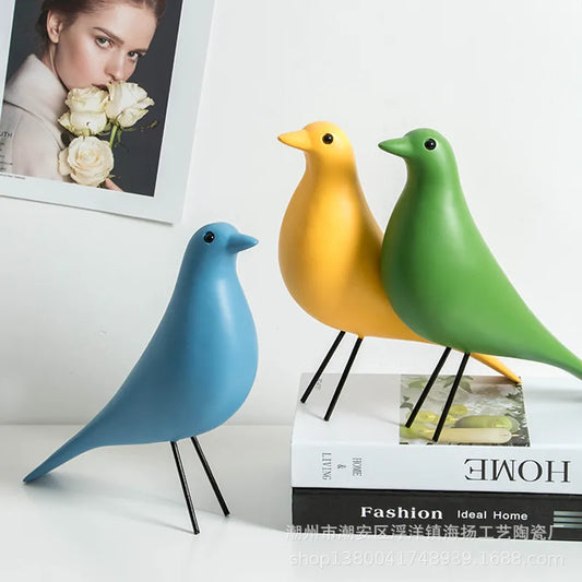 Wooden Eames Bird Modern Art Figurine