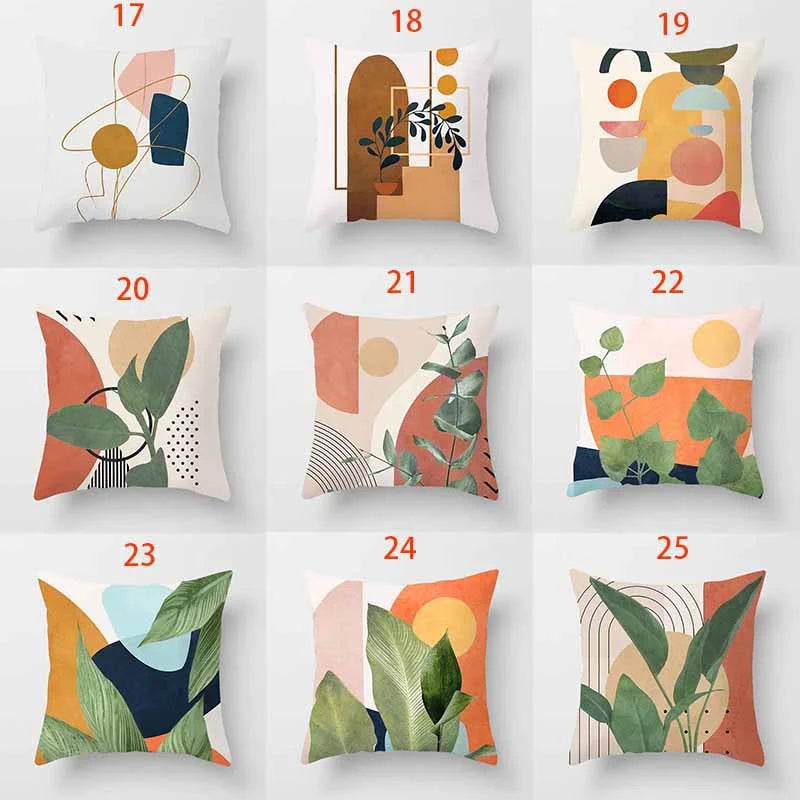 Abstract Plant Aesthetic Pillow Cover 45cm