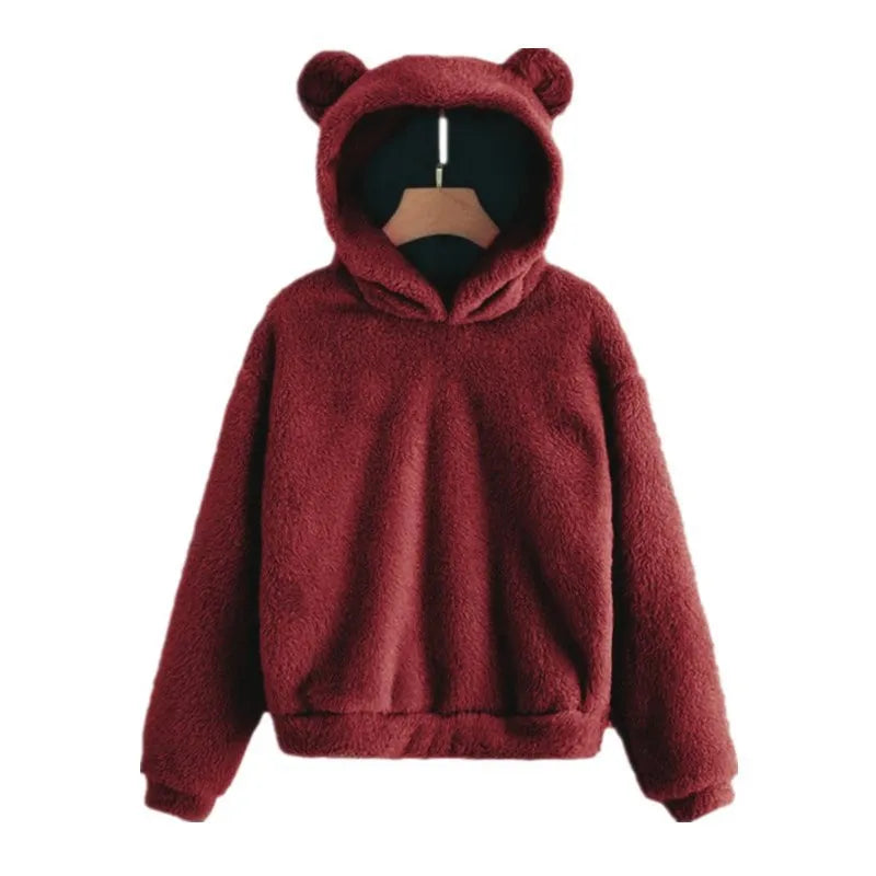 Women Soft Cozy Hoodie with Bear Ears