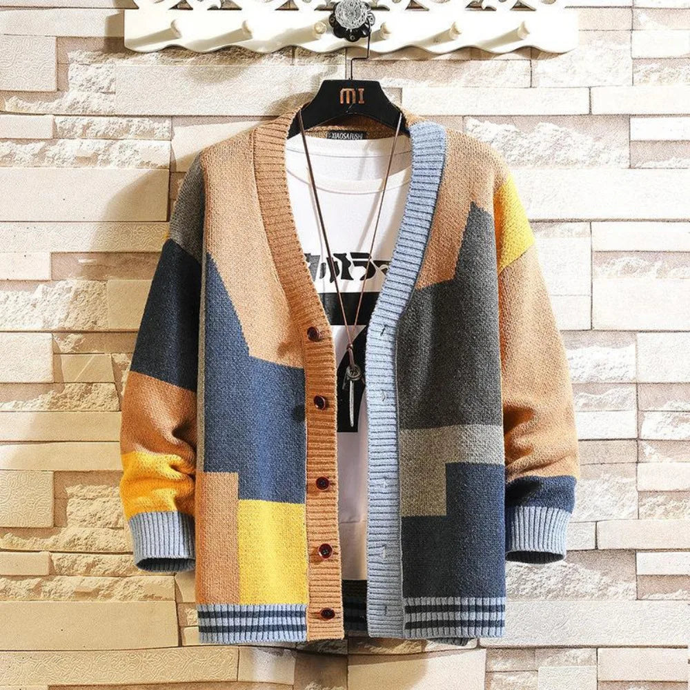 Colorful Stylish Knitted Men Cardigan