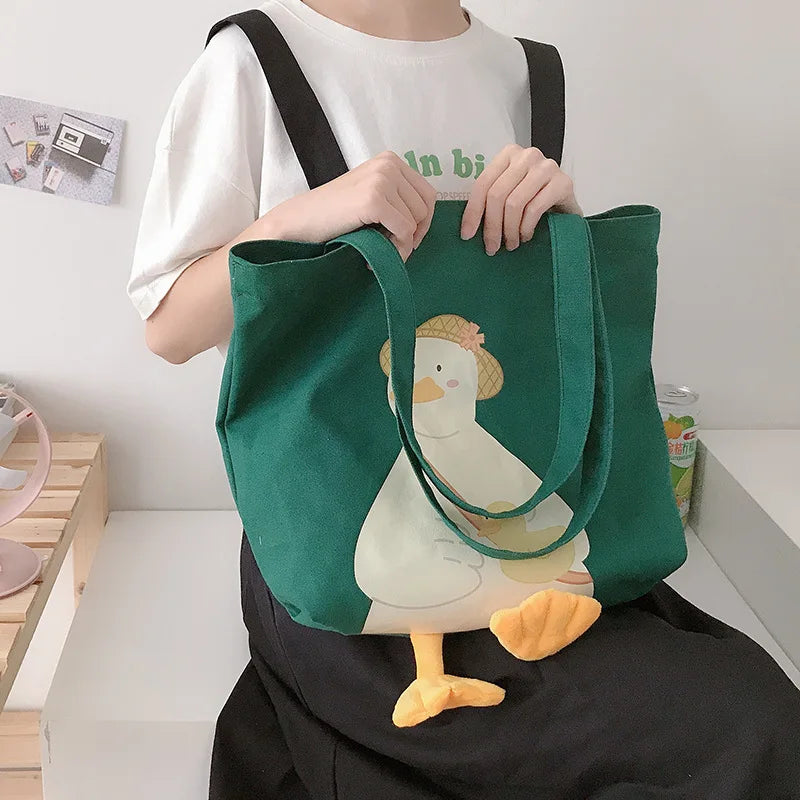 Cute Canvas Duck Shoulder Bag