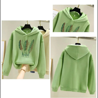 Tribal Feathers Casual Velvet Women Hoodie