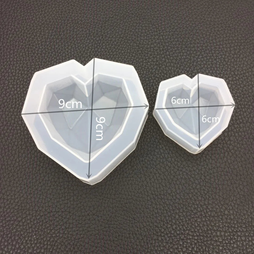 Love Heart Silicone Diamond Shape 3D Mold for Cooking, Candle, Soap etc.