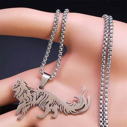 Cute Cat Stainless Steel Necklace