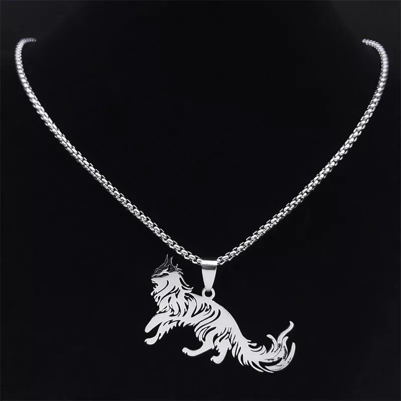 Cute Cat Stainless Steel Necklace