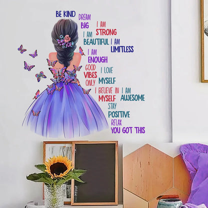 Little Girl Butterfly Decor Wall Stickers