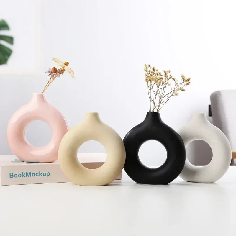 Nordic Style Circular Ceramic Vase