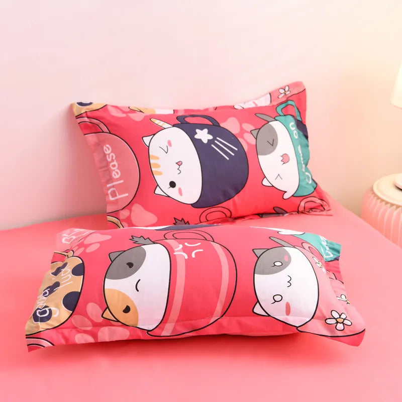 Cute Cartoon Duvet Cover Bed Bedding Set with Pillowcases 200x200 (No sheet)