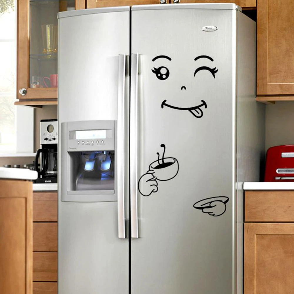 Cute Sticker Happy Fridge Kichen Decor