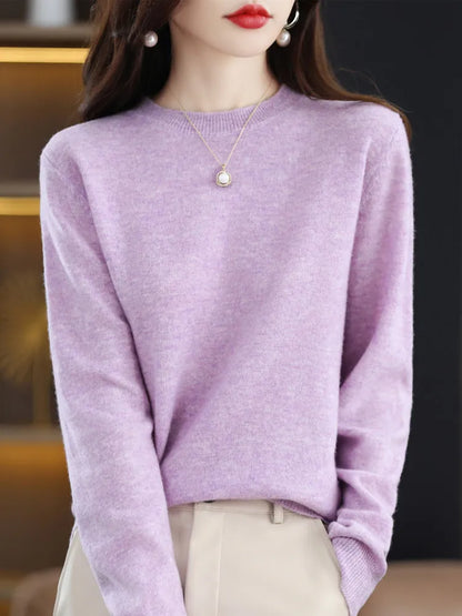 Merino Wool Cashmere Women Knitted Sweater