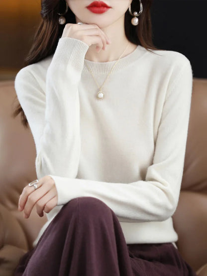 Merino Wool Cashmere Women Knitted Sweater