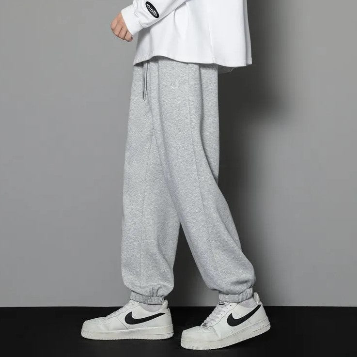 Casual loose baggy men sweatpants grey