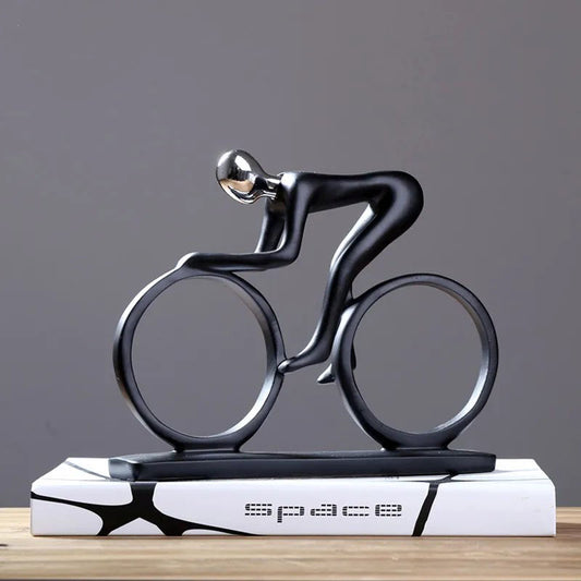 Cyclist modern art figurine