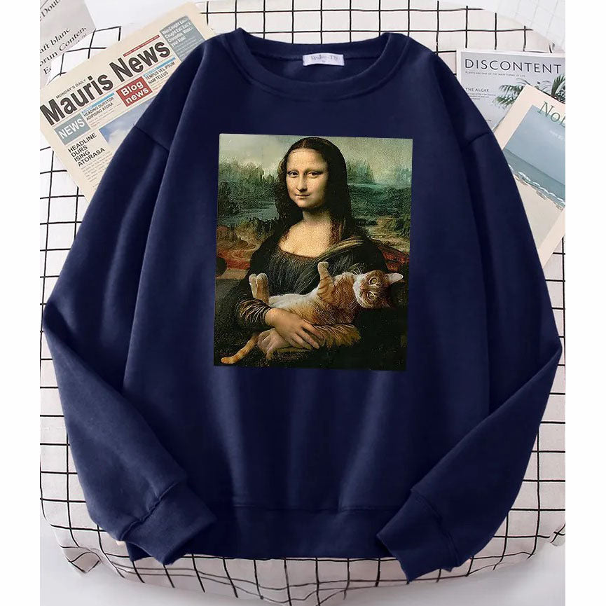 Mona Lisa women casual sweatshirt dark blue